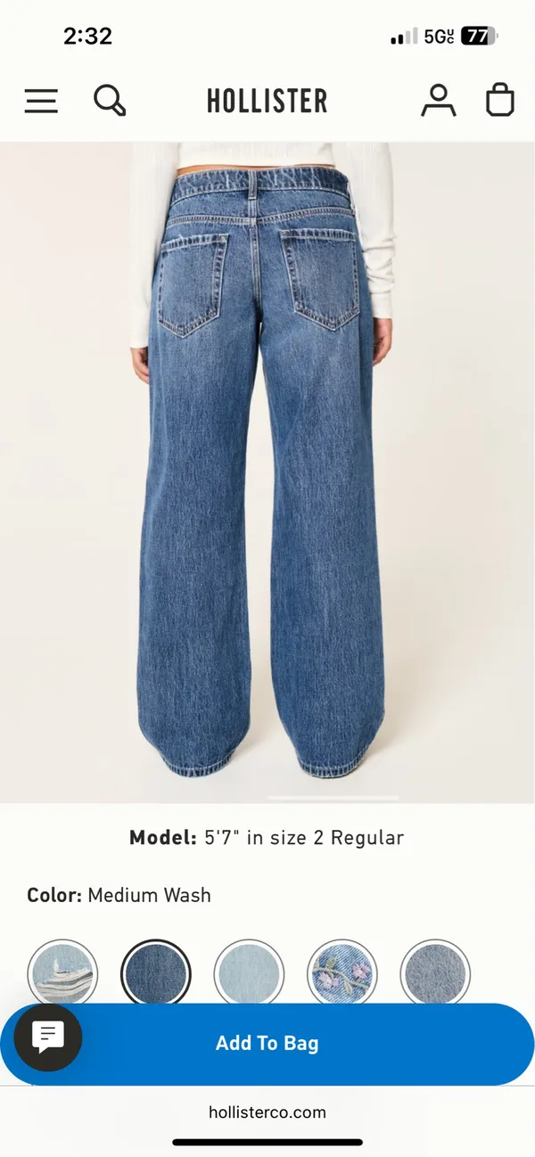 Low-Rise Hollister Jeans Wide-Leg - Image 2