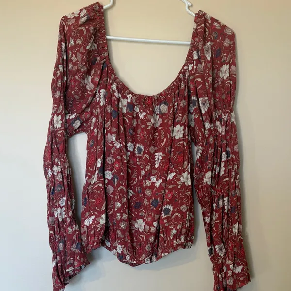 Easel Burgundy Floral Blouse - Image 6