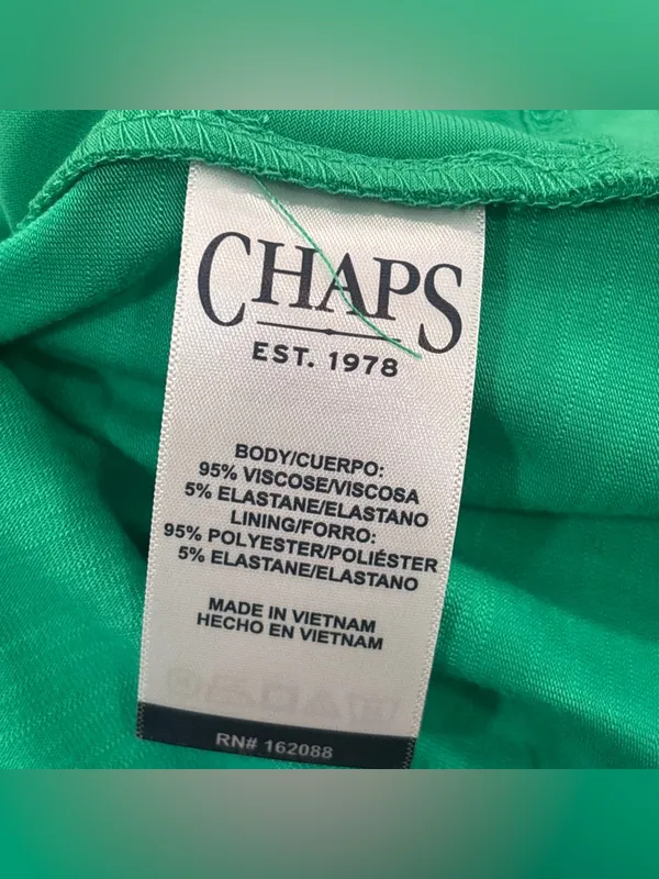 Chaps NWT Crewneck Knit Dress Green Short Sleeve Size XXL Womens - Image 7