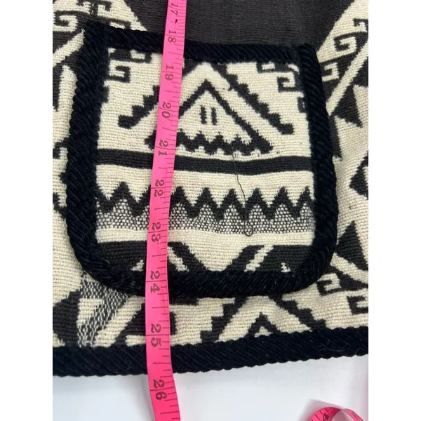 Vintage western Aztec tapestry coat Agaro collection‎ black cream sz M - Image 5