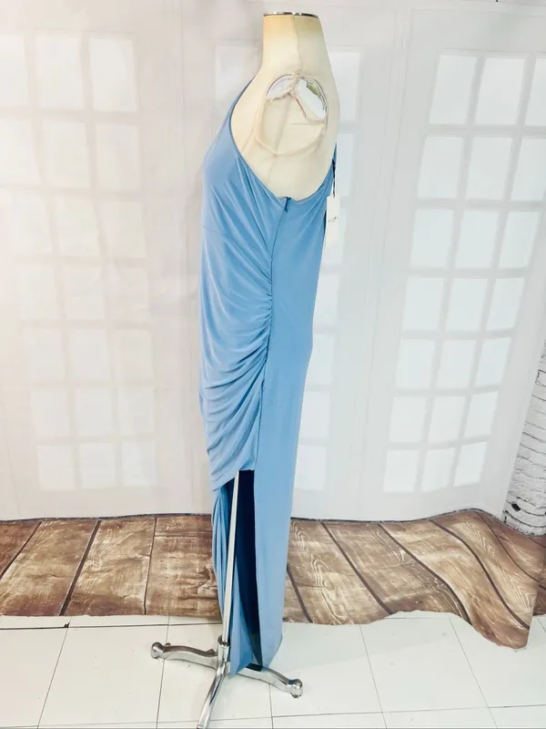 Club L NWT Powder Blue Paloma Maternity One Sleeve Asymmetric Maxi Dress Size 10 - Image 8
