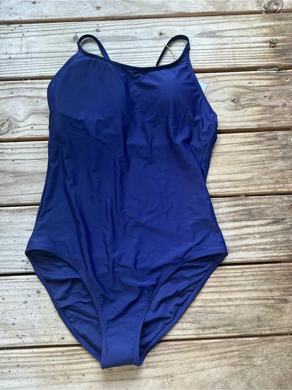 NWT Quince Cami one piece swimsuit deep navy extra large - Image 3