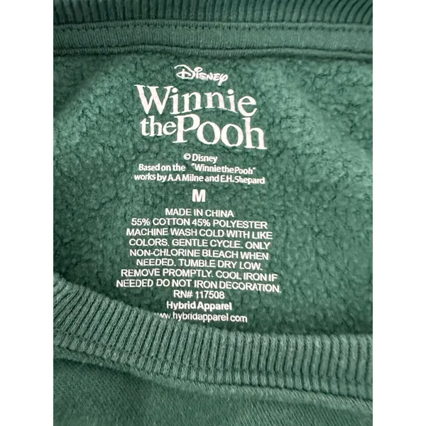 Disney Winnie the Pooh Sweatshirt Women Medium Green Graphic Pooh Tigger Eeyore - Image 4