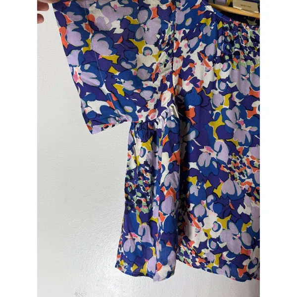 Anthropologie Maeve Floral Baby Doll Kimono Sleeve‎ Milla Blouse SMALL S - Image 5