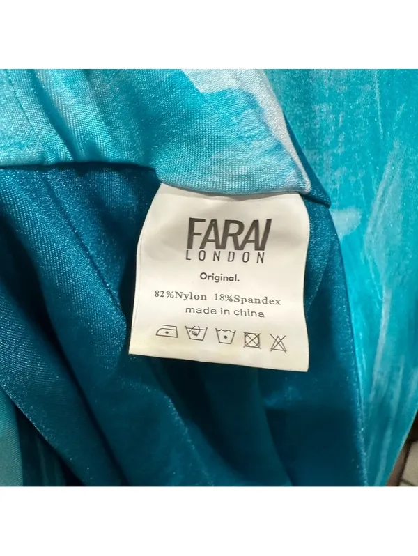 Farai London Blue Ombre Ruched Mesh Maxi Skirt Size Large - Image 8