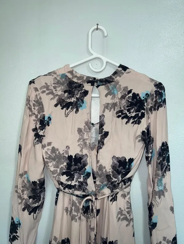 Reiss Anja Floral Ruffle Wrap Mini Dress Pink/Blue Size US 0 / UK 4 - Women's - Image 14