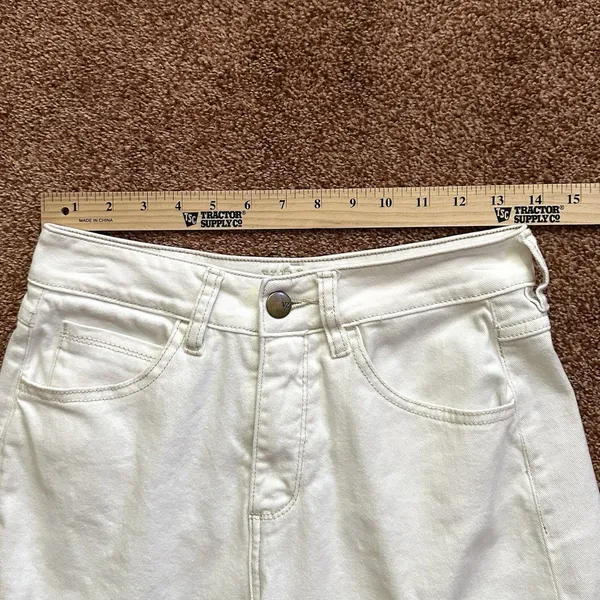 Velez Artisan Wide Leg Jeans Women’s 6 White Y2K Neo Grunge Indie Alt Streetwear - Image 7