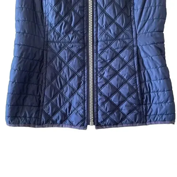 Marc New York Womens Medium M Quilted Sleeveless Vest Blue Full Zip SZ XS - Image 3