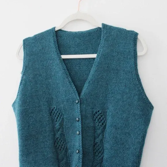 Handmade Wool Knit Sweater Vest - Image 5