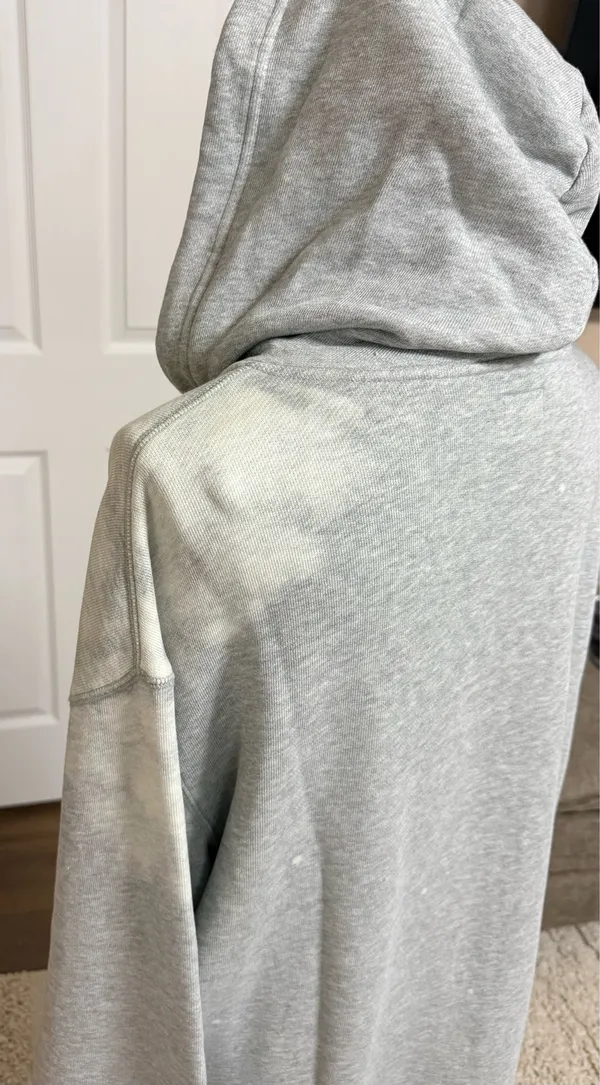 American Eagle “Smile More" distressed bleach wash full zip sweatshirt XL Tall - Image 7