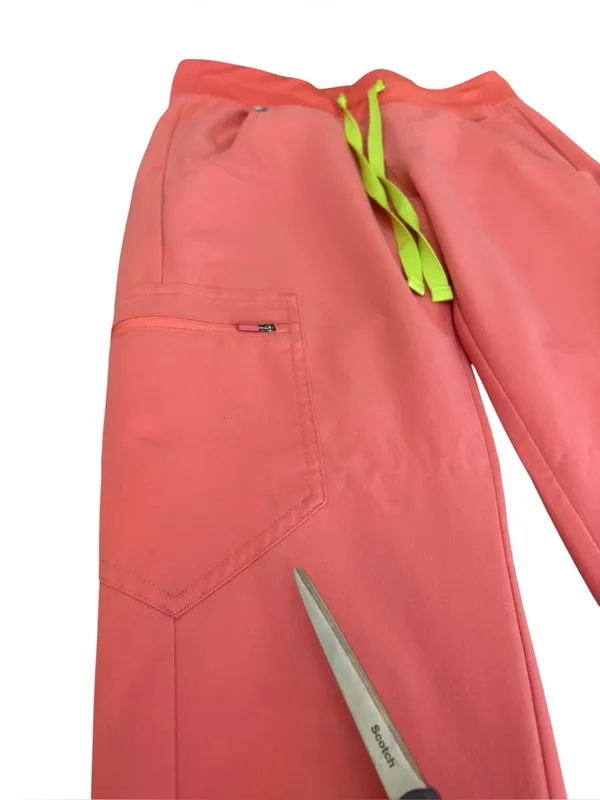 FIGS Zamora Joggers Scrub Bottoms Hot Coral Womens Size XXS Petite. - Image 5