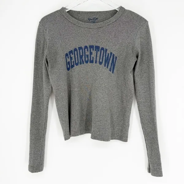 Brandy Melville John Galt Georgetown Long Sleeve Tee‎ Women's One Size Grey Campus Core - Image 2