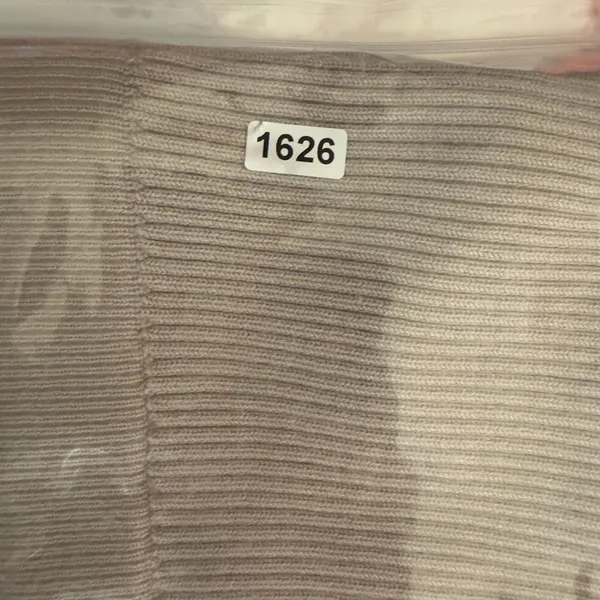 1626 | Abercrombie & Fitch Ribbed Knit Side Slit Midi‎ Skirt Beige Womens L - Image 7
