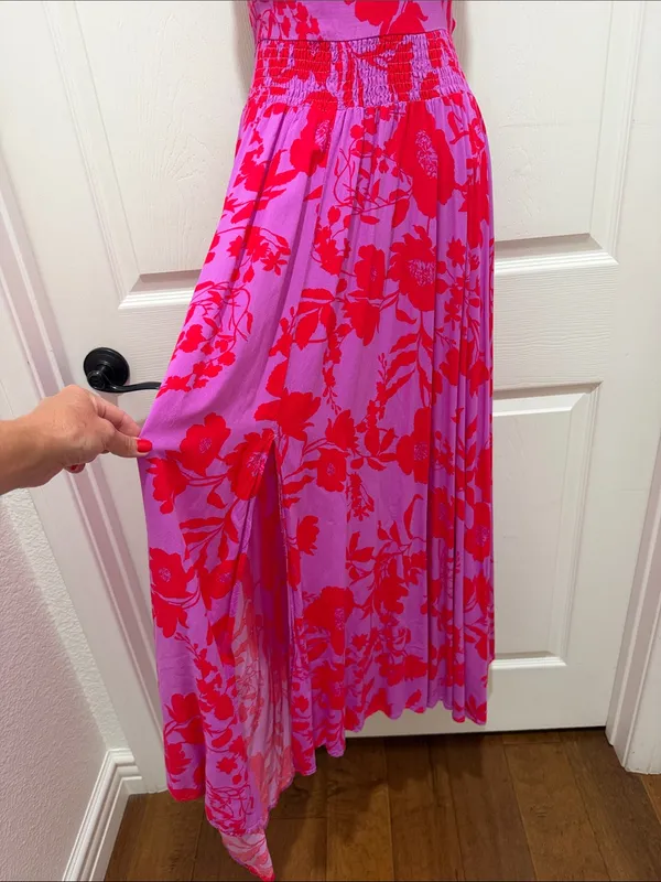 Abel the Label by Anthropologie Charlotte Purple & Red Floral Halter Maxi Dress - Image 4