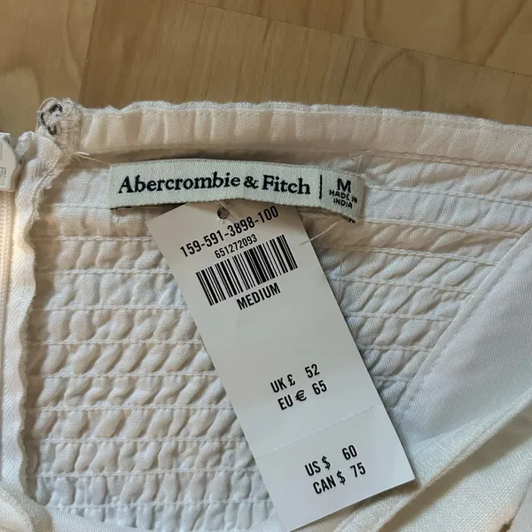 NWT! Abercrombie & Fitch Linen-Blend White Mini Dress - Image 4