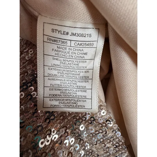 Betsey Johnson Silver Sequin Shift Dress Womens Large Short Sleeve Party - Image 8