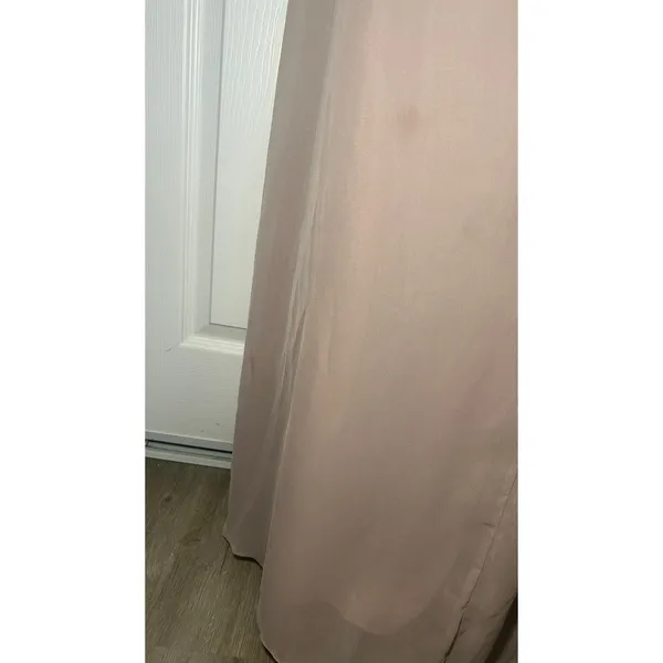 Birdy Grey Amy Chiffon Bridesmaid Dress Almond Taupe Slit Spaghetti Medium‎ - Image 7