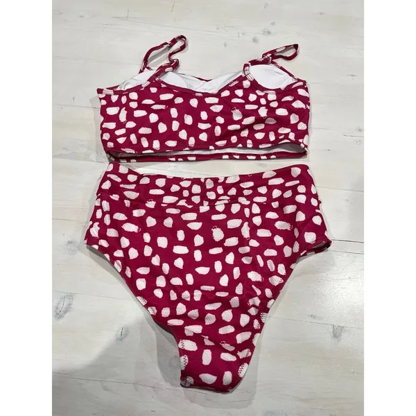 Bikini NEW W TAGS!‎ Pink with white spots size medium - Image 6