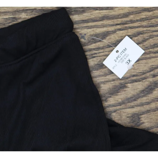 NEW State of Day Womens Ribbed Piper Pajama Pants Black 3X - Image 3