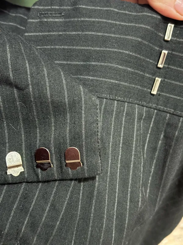 Harve Benard Black Pinstripe Pants - Image 3