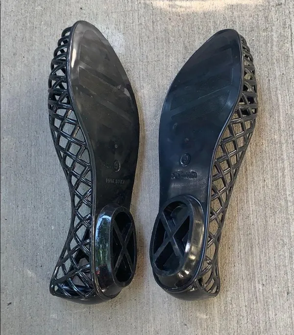 American Apparel Lattice jelly sandal black NEW! - Image 4