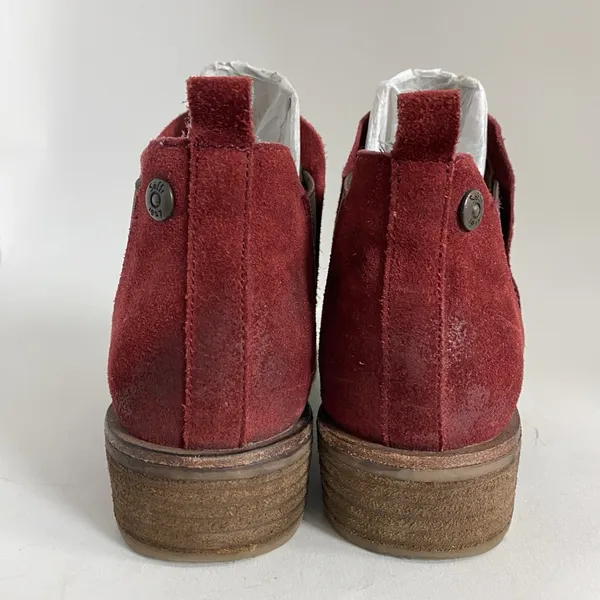 Sofft Bergamo Women US 7.5 M Red‎ Suede Leather Biker Ankle Chelsea Bootie - Image 6