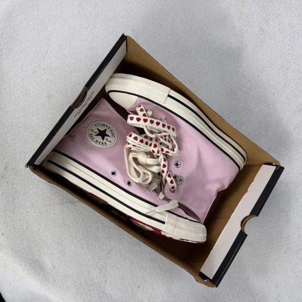 Converse Chuck Taylor All Star Womens 8.5 UK 6.5 Valentine Heart Charm‎ Pink - Image 14