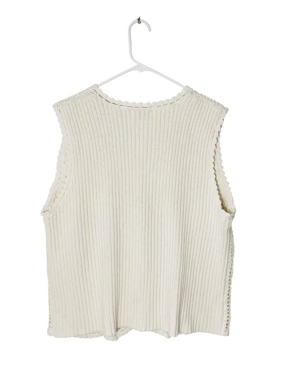 VINTAGE JUST FOR WOMEN Crochet Knit Vest - Image 4