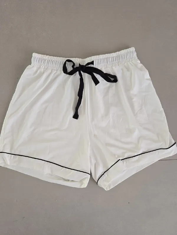 New Women's White Button-Front Short Pajama Set Size Xs/S - Image 6