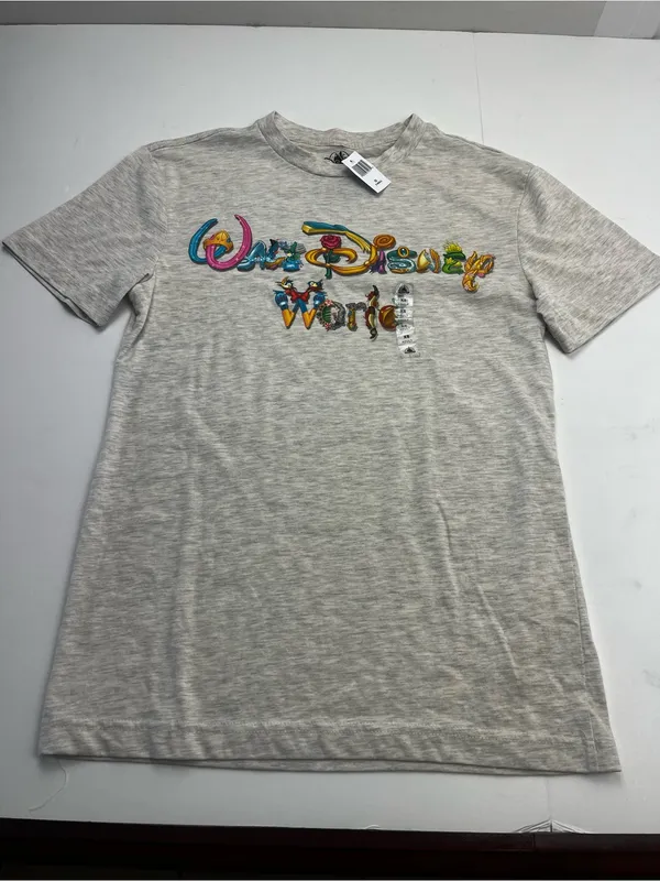 Walt Disney World Womens Grey Gray XS Short Sleeve Shirt Princess Letters NEW - Image 2
