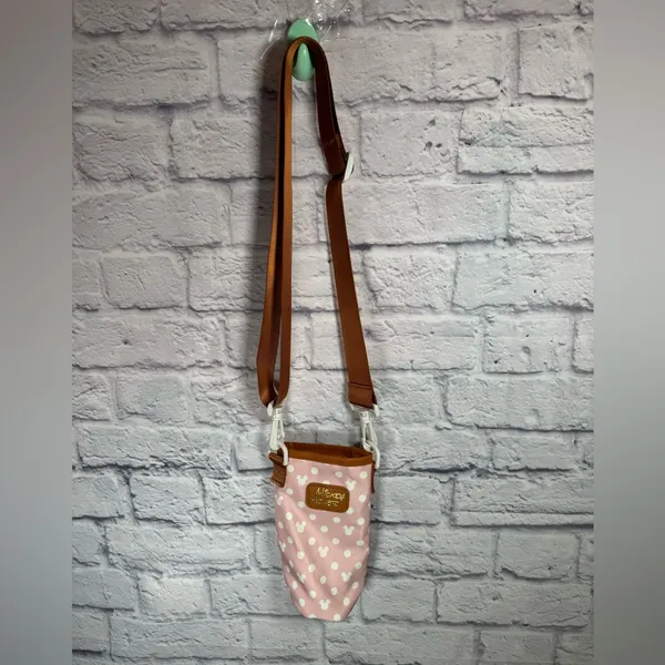 Bioworld Disney Mickey Minnie Pink Polka Dot Water Bottle‎ Crossbody Pouch - Image 2