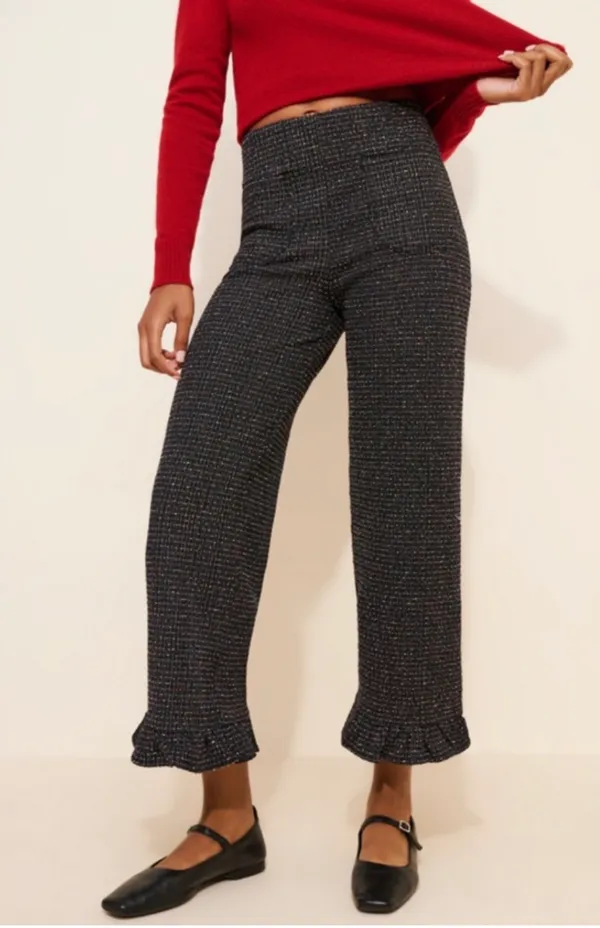 Anthropologie Maeve The Colette Crop Wide-Leg Pants: Tweed Edition, Size 26 - Image 6