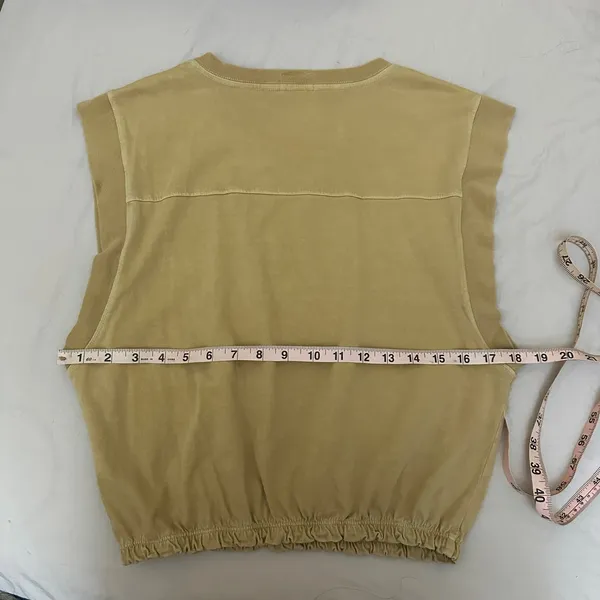 Mother The Swiper‎ Crop Top Bronze Mist Tan Size Small Elastic Band Sleeveless - Image 10