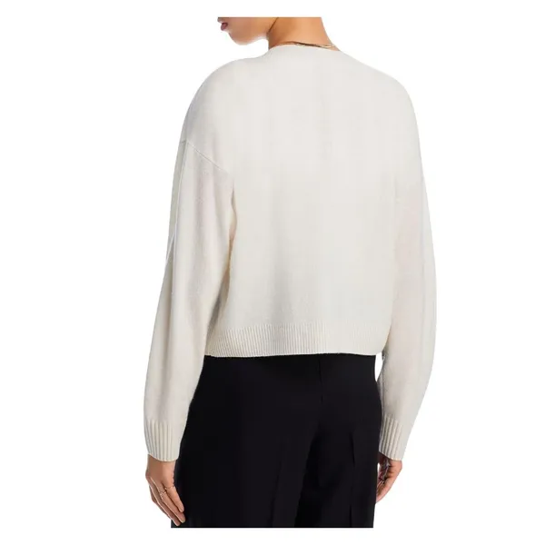 NWT Aqua Cashmere V-Neck Button Up Cardigan Sweater V10337 Ash Off White 2XL - Image 2