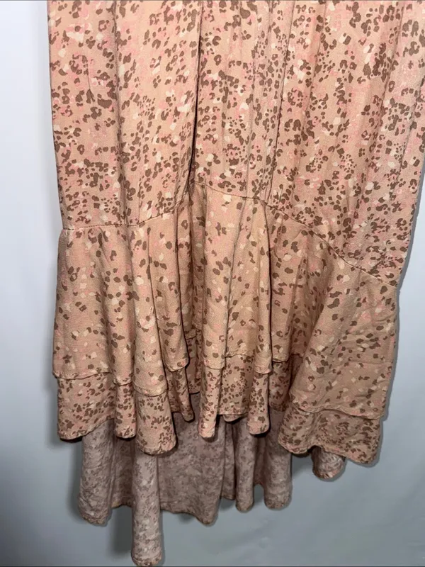 Japna Floral High-Low Boho Dress Small Crochet Lace Smocked Back Summer‎ - Image 6
