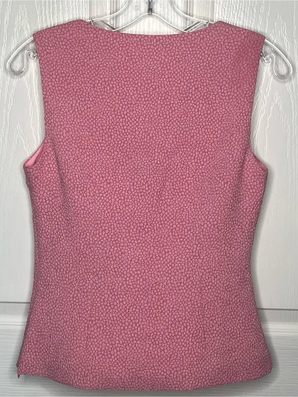 Y2K Style Mauve Cowl Neck Tank Top Textured Draped Bust Going Out Size S - Image 7