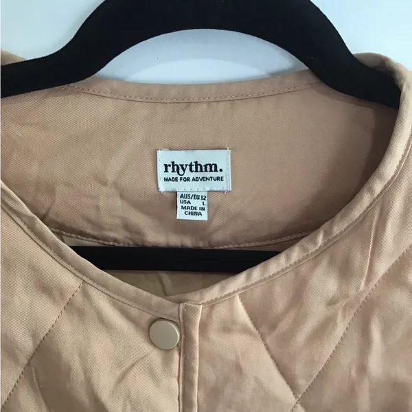 Rhythm‎ Light Brown Quilted Utility Jacket Tan Size L - Image 2
