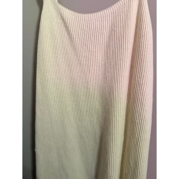 Other Stories Cream Ribbed Knit‎ Slip Dress Suspender Tank Mini - Image 2