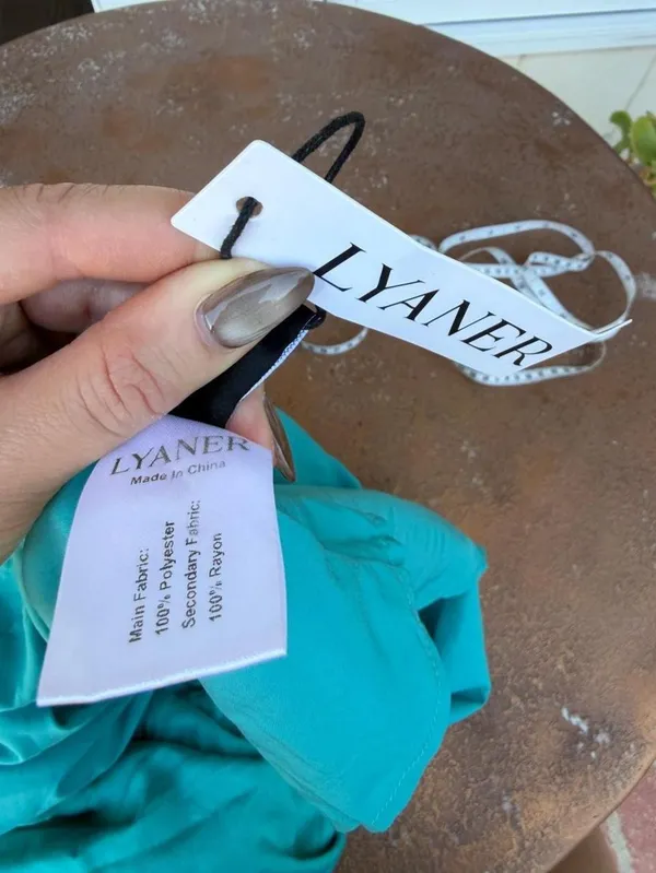 ZARA Teal boho maxi skirt with ruffled tiers and lace trim sz L #boho #festival - Image 5