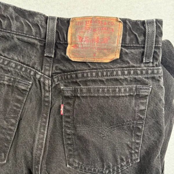 Levis Relaxed‎ Fit Jeans 9M Black Tapered High Rise Made In USA Vintage - Image 7