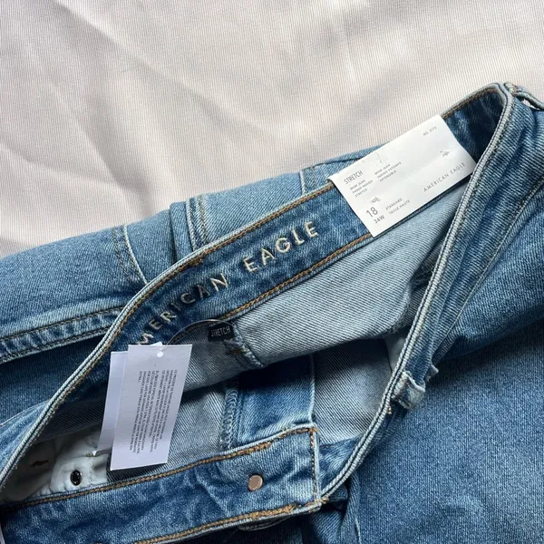 American Eagle Light Blue Stretch Jeans - Image 6