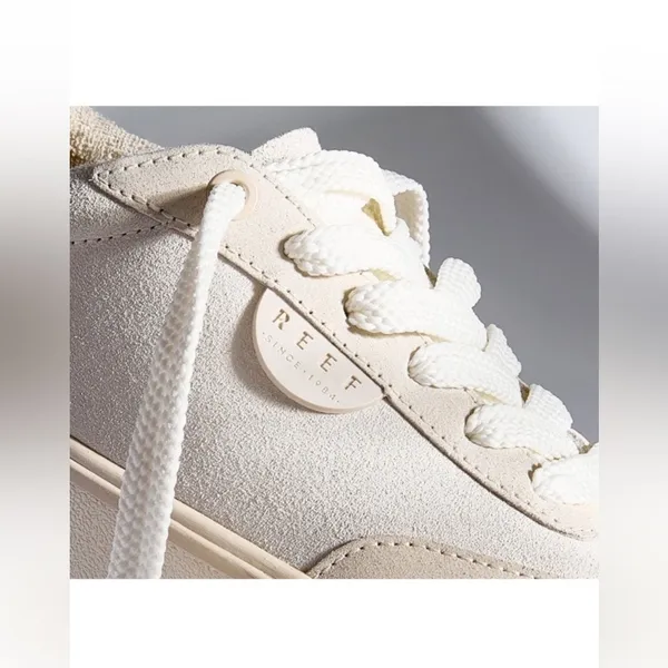 Reef Lay Day Lift Leather Boho Platform Casual Sneakers Beige Cream New Size 8.5 - Image 16