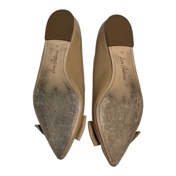 Sam Edelman Studded Bow Pointed Toe Flats Tan Leather Size 7.5 - Image 8