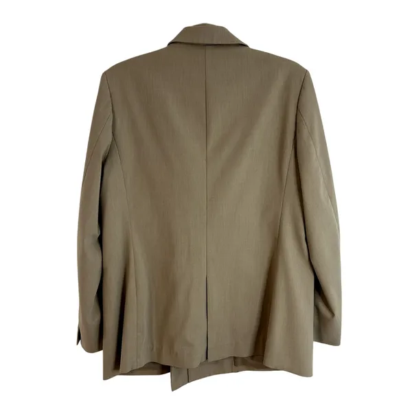 Uniqlo Wide Leg Double Breasted Suit Set Womens Size Large Tan EUC - Image 3