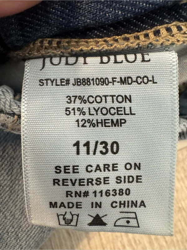 Judy Blue Featherweight Baggy Jeans High Elastic Waist Hemp Blend Wide Leg 11 - Image 11