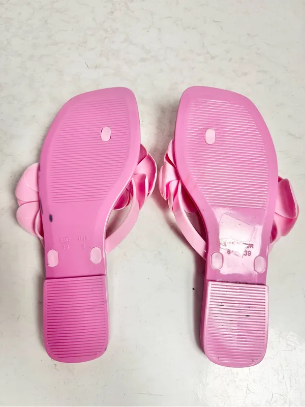 Jeffrey Campbell Light Pink Fleuris Jelly Flip Flops Sandals Size 8 - Image 5