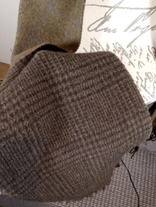 Polo by Ralph Lauren Olive Fringe Scarf Lambswool Windowpane Old Money - Image 7