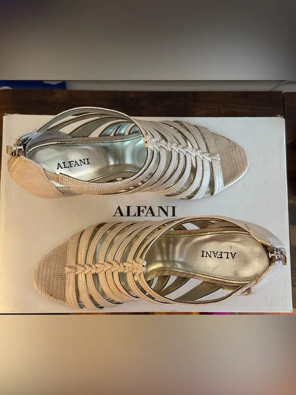 Alfani Beige Strappy Heeled Sandals - Image 2