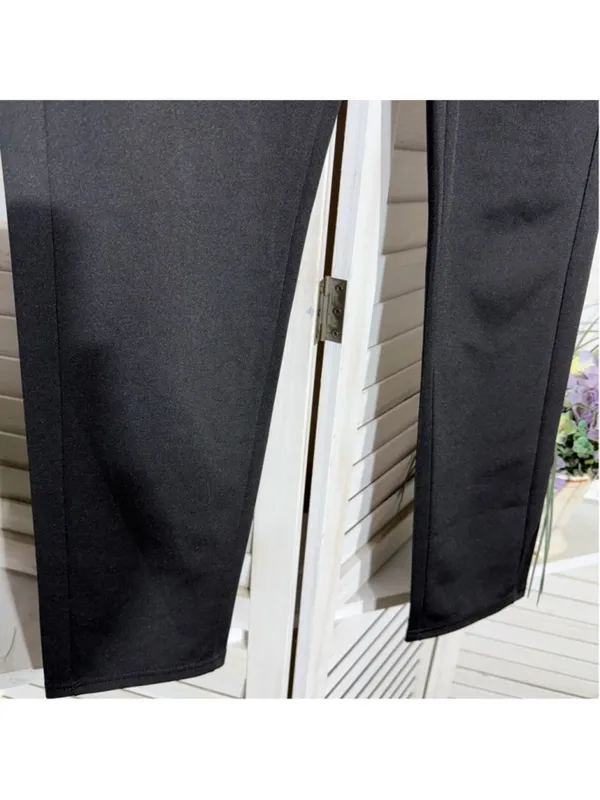 New Mix Black career office ponte pants stretchy resort cruise cocktail goth alt travel - Image 7