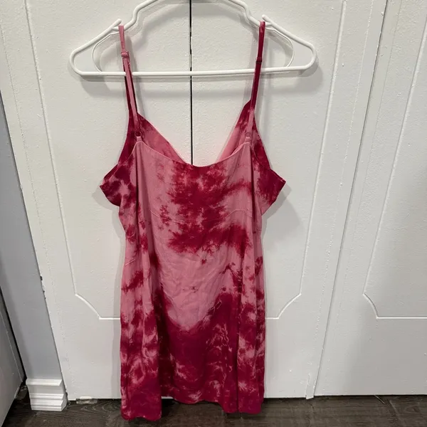 NWT Lulus Seeking Sunshine Plum Purple Tie-Dye Cowl Neck Mini Slip Dress - Image 6